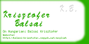 krisztofer balsai business card